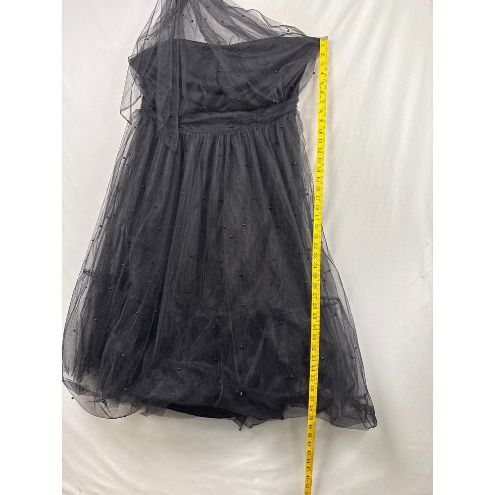 Arula Tulle Dress Women C Black One Shoulder Pearl Embellished Smocked PLD46506 - Picture 4 of 11